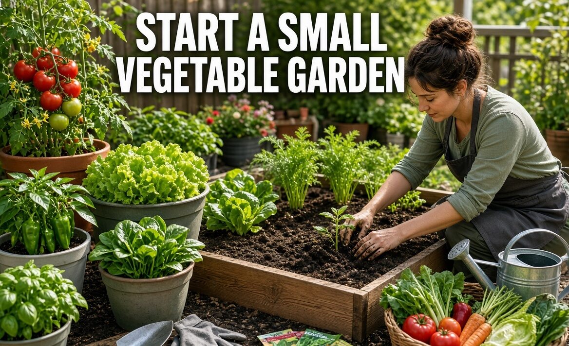 How do I start a small vegetable garden at home?